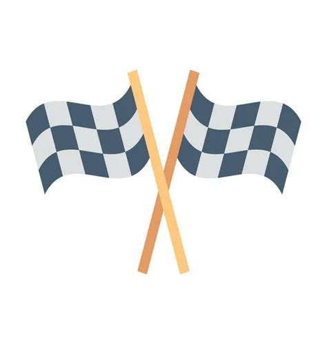 Checkered Race Flag Flat Vector Illustration Speed Racing Competition