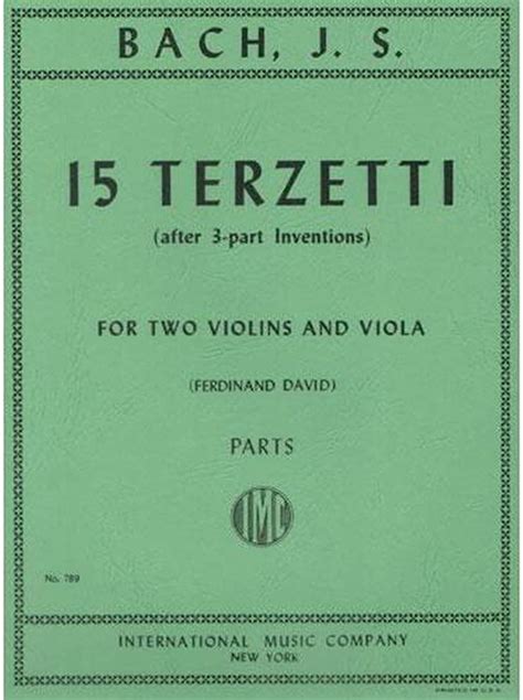 Bach J S Three Part Inventions Bwv For Two Violins And