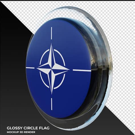 Premium Psd Nato0002 Realistic 3d Textured Glossy Circle Flag