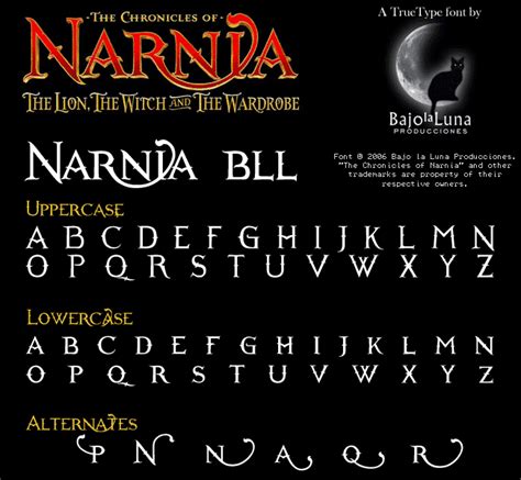 Narnia BLL Font | dafont.com