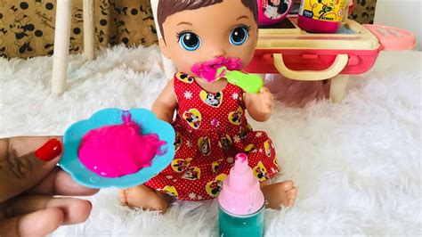 MINHA BABY ALIVE COMENDO PAPINHA DE MORANGO MAMADEIRA COMIDINHA DE