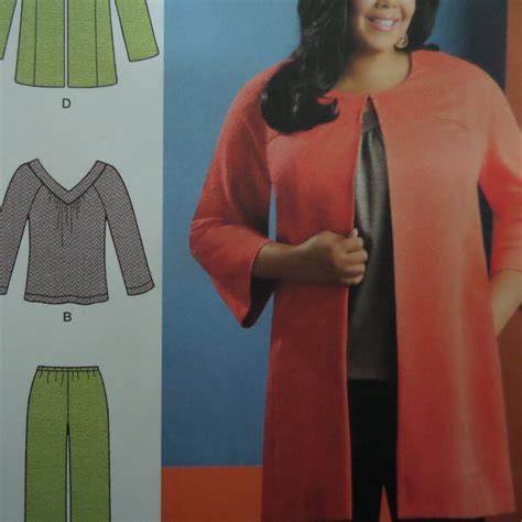 Yoked Coat Pattern Simplicity Womens W W Blouson Dress Pull On