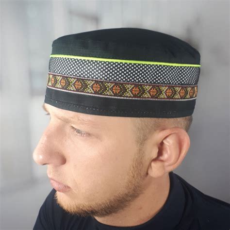 Muslim Kufi Hat Embroidered Soft Cotton Kufi Large Handmade Etsy Uk