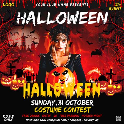 Halloween Costume Contest Flyer Template Postermywall