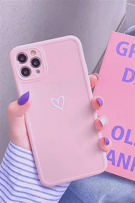 Cute Glossy Pink Heart Design IPhone Case Pretty Iphone Cases Pink