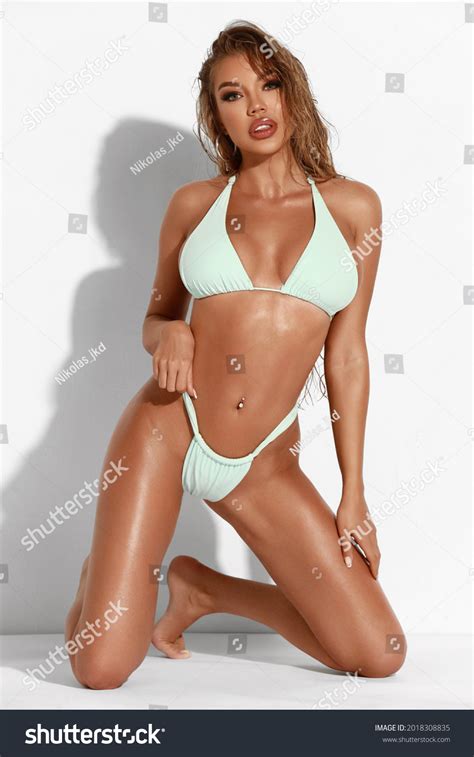 Sexy Girl Bikini On White Background Stock Photo Edit Now