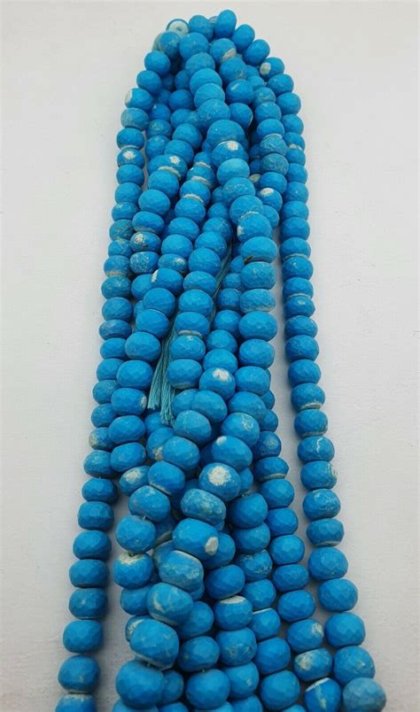 Turquoise Gemstone Rondell Faceted Bead Strand Inch Cm Ct