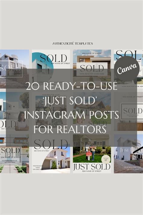 Just Sold Realtor Instagram Posts Real Estate Agent Templates