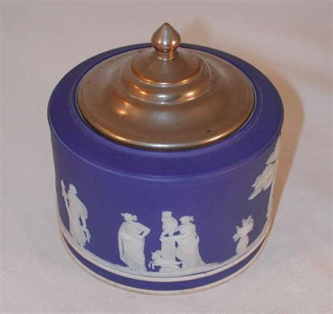 Antique Dark Blue Colored Beautiful Wedgwood Jasperware Round Sugar