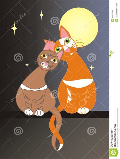 Love Cats Stock Illustration Illustration Of Pussycat 46916217