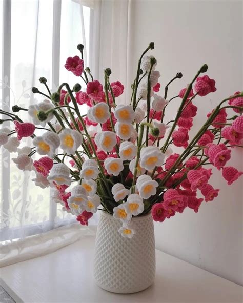 Pretty Crochet Colorful Lilies Of Valley Flower Bouquet Available Now