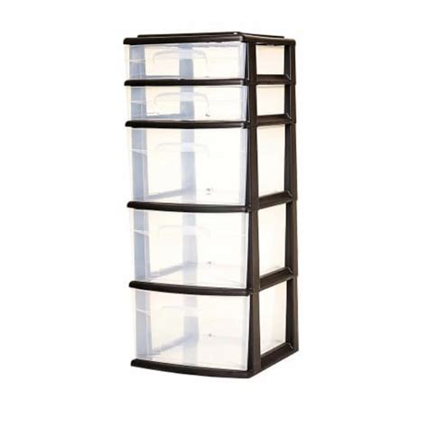 Homz Plastic 5 Drawer Home Storage Container Towercloset Organizer