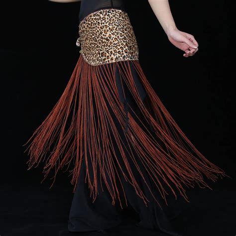 Tribal Leopard Print Wraps Belly Dance Practice Clothes Stretchy Long