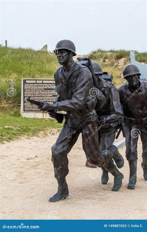 Statues Of Soldiers Of Ww2 On Utah Beach In Normandy Landing Memorial