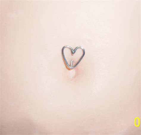 No Ball Needed Heart Belly Button Ringsterling Silver 1416 Etsy