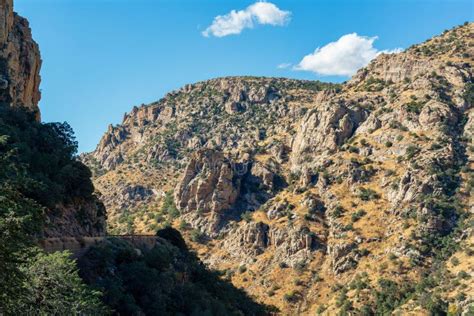 Rolling Mountain Hills With Shadow Ridges In The Cliffs In Late