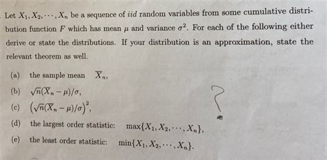 Solved Let X X X Be A Sequence Of Iid Random Chegg