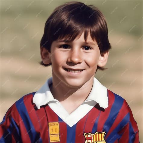 Premium Photo | Lionel Messi Barcelona old childhood picture generated ...