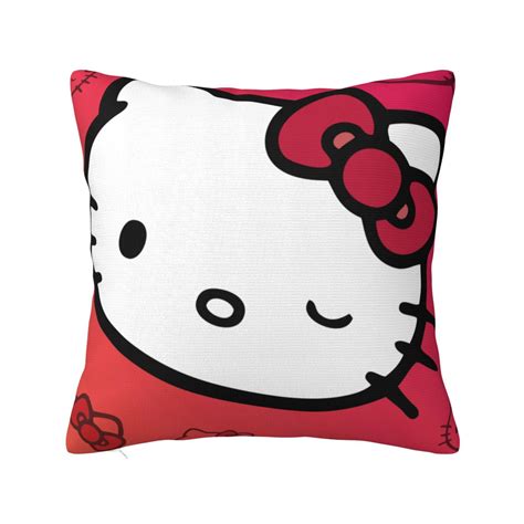 Hello Kitty Pillow Cover Square Throw Pillow Cases For Couch Sofa Bed