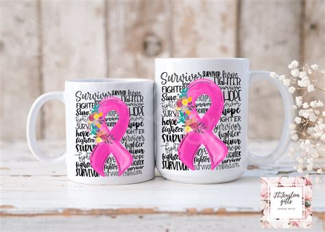 Breast Cancer Awareness Coffee Mug Pink Ribbon Breast Cancer