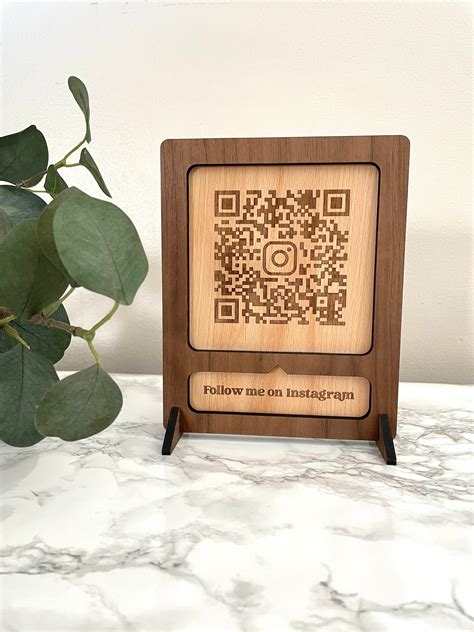 Large Wood Social Media Sign Qr Code Sign Etsy Canada