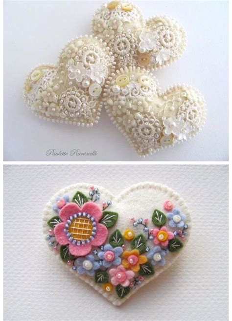 Pin By Cherry Jackson On Felt Felt Crafts Valentine Embroidery