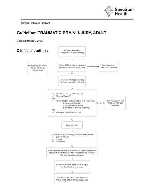 Traumatic Brain Injury Clinical Pathways Spectrum Health