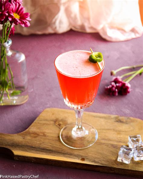 Rhubarb Gin Cosmo Cocktail Recipe Pink Haired Pastry Chef