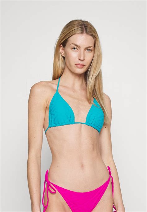 Versace Triangle Haut De Bikini Turquoise Bleu Clair Zalando Fr