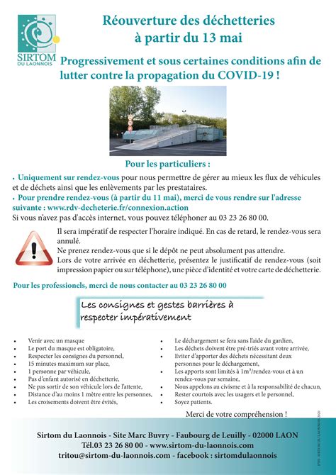 Covid Information Sur Les D Chetteries Sirtom Du Laonnois