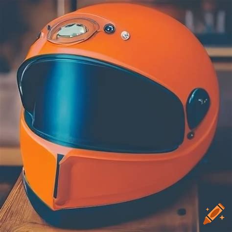 Orange Motorcycle Helmet On Craiyon