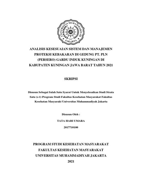 Skripsi Sistem Proteksi Kebakaran Dan Penanggulangan Kebakaran Pdf