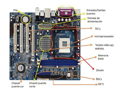 Placa Base Y Sus Componentes Placa Madre Tarjetas De La Madre