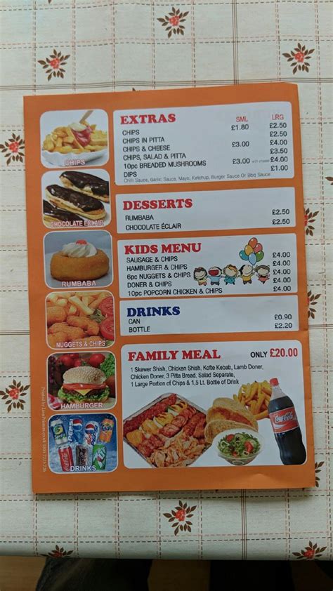 Menu At The Best Kebab Fast Food Royal Tunbridge Wells