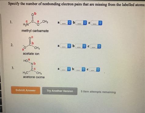 Solved Specify The Number Of Nonbonding Electron Pairs That Chegg