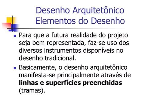 PPT Desenho Arquitetônico Elementos do Desenho PowerPoint