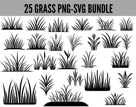 Grass Svg Bundle Grass Png Grass Clipart Grass Svg Cut Files For Cricut Grass Svg Grass Template