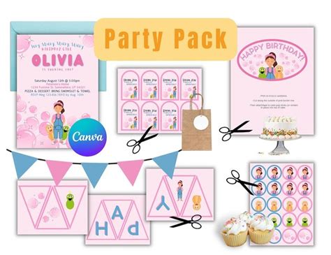 Ms Rachel Birthday Party Pack Bundle Banner Thank You Tags Cake Toppers