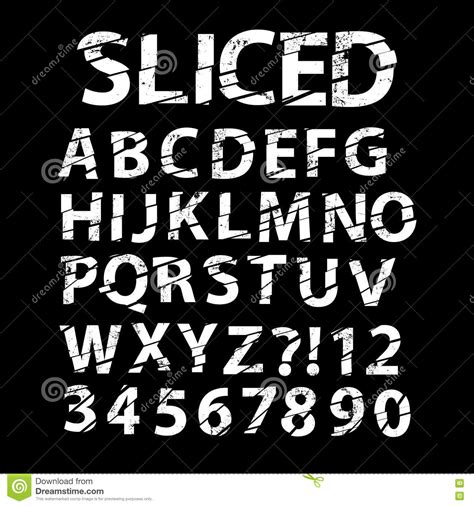 Sliced Grunge Alphabet Stock Vector Illustration Of Motion