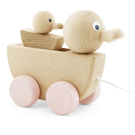 Wooden Pull Along Duck And Duckling Wooden Toys Happy Go Ducky