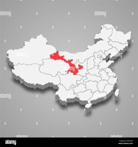 Gansu province location within China 3d map Stock Vector Image & Art ...