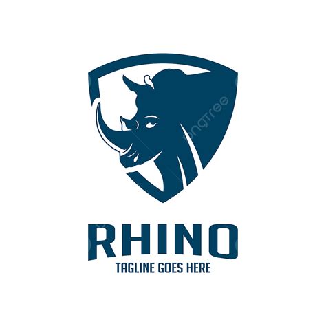 Rhinoceros Logo Vector Art PNG Rhinoceros Head Shield Logo Design