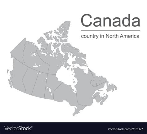 Canada Map Outline Royalty Free Vector Image Vectorstock