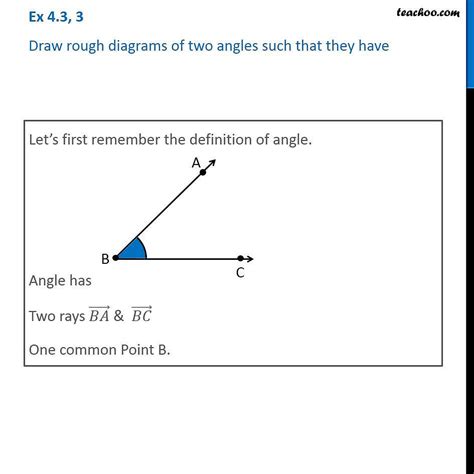 Ex Draw Rough Diagrams Of Two Angles Such That They Have