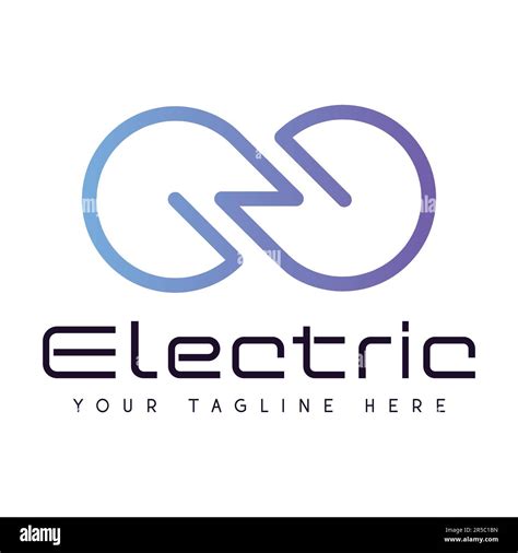 Electric Infinity Logo Design Charge Logotype Super Power Stock Vector