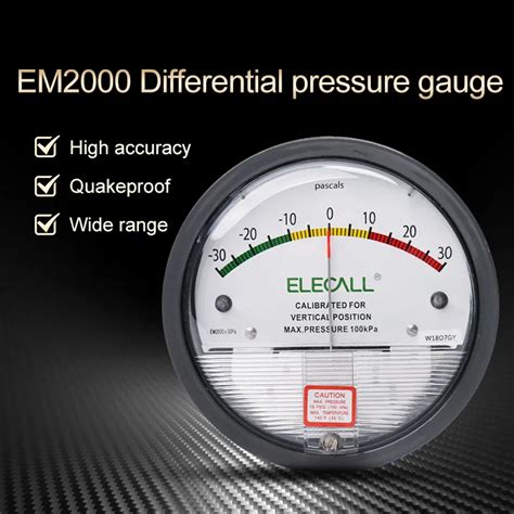 Elecal Differential Pressure Gauge Barometer Micromanometer Analog