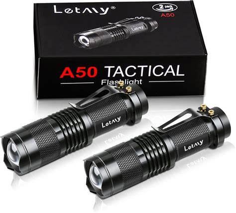 LETMY Tactical Flashlight Super Bright LED Mini Flashlights With Belt