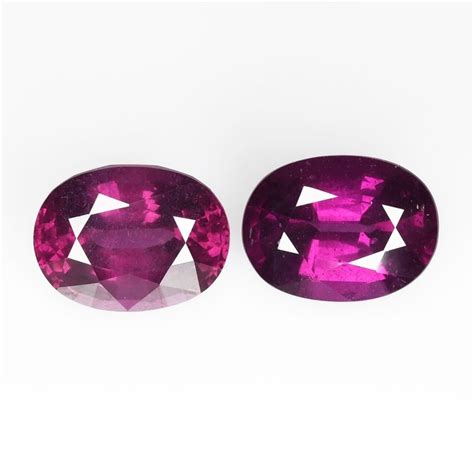 2 Pcs Vivid Deep Pinkish Purple Rhodolite Garnet 12 13 Catawiki