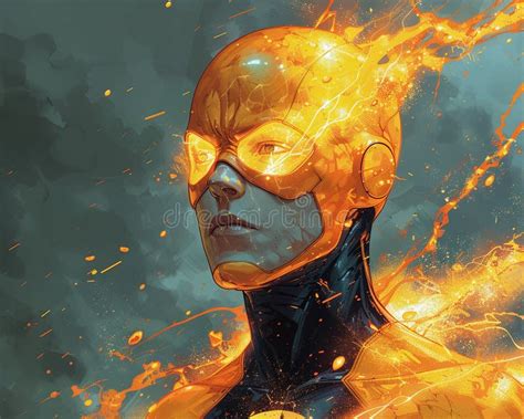 Electricity Powered Superhero Illustrated With Dynamic Effects And