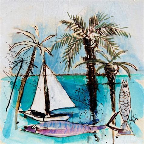 Peinture Mon Île par Colombo Cécile Carré d artistes